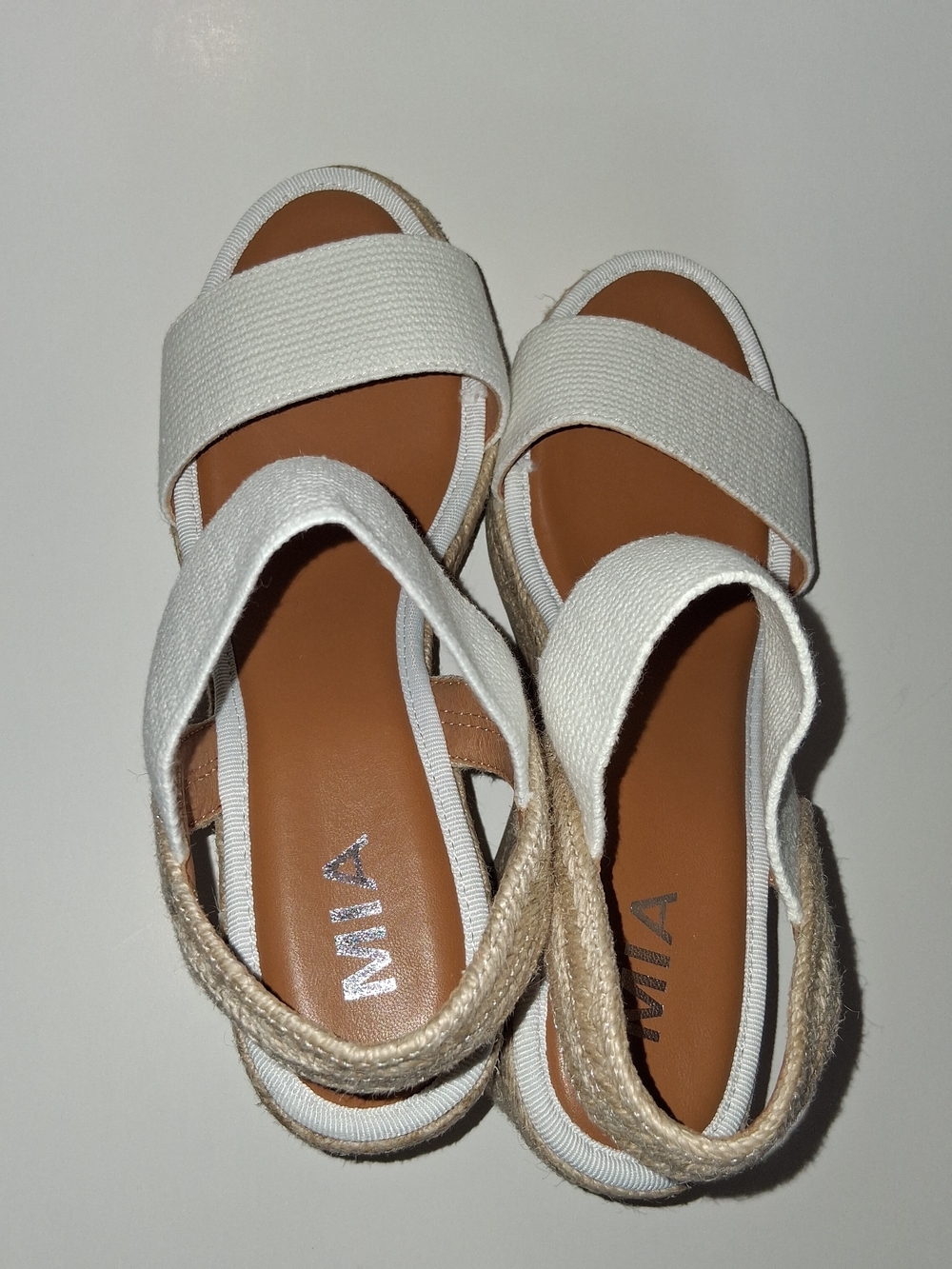 MIA Cream Canvas Espadrille Slingback Sandals